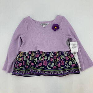 Pippa and Julie Kid's Long Sleeve Sweater Floral Dress Size 5 NWT
